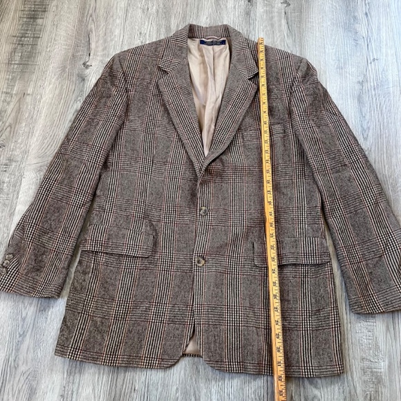 Brooks Brothers Blazer Men's 42L Brown Windowpane Plaid 100% Camel Hair Grandpa‎ - Picture 6 of 12
